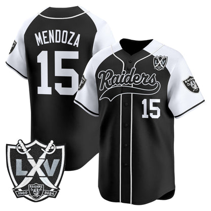 Las Vegas Raiders 65th Anniversary Patch Vapor Baseball Jersey - All Stitched