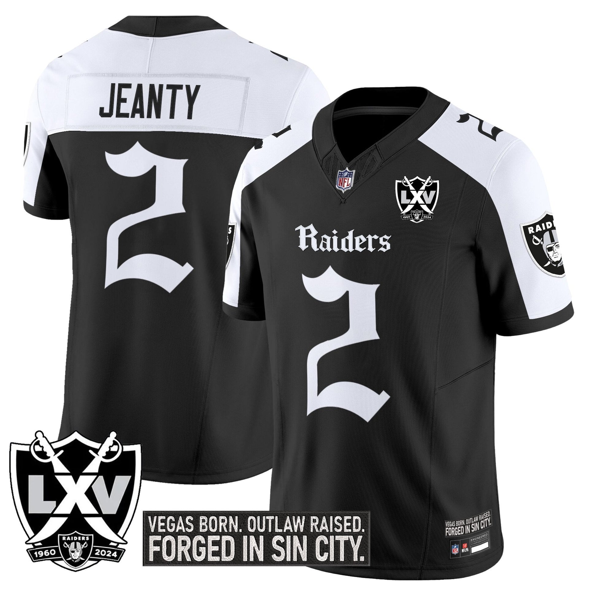 Las Vegas Raiders 'Gothic Sin City Shadows Edition' Vapor Limited Jersey - All Stitched