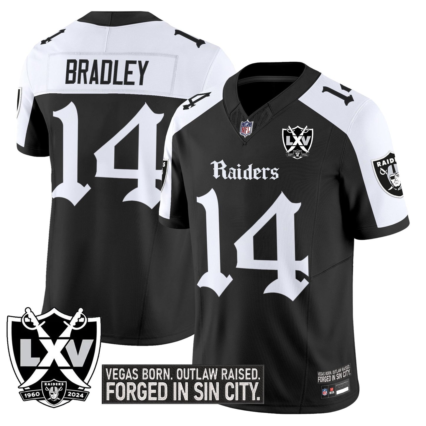 Las Vegas Raiders 'Gothic Sin City Shadows Edition' Vapor Limited Jersey - All Stitched