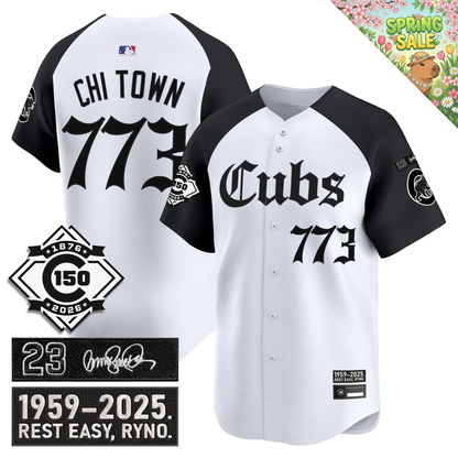 CHC 'Ryne Sandberg Tribute' & 150th anniversary patch Limited Gothic Jersey - All Stitched