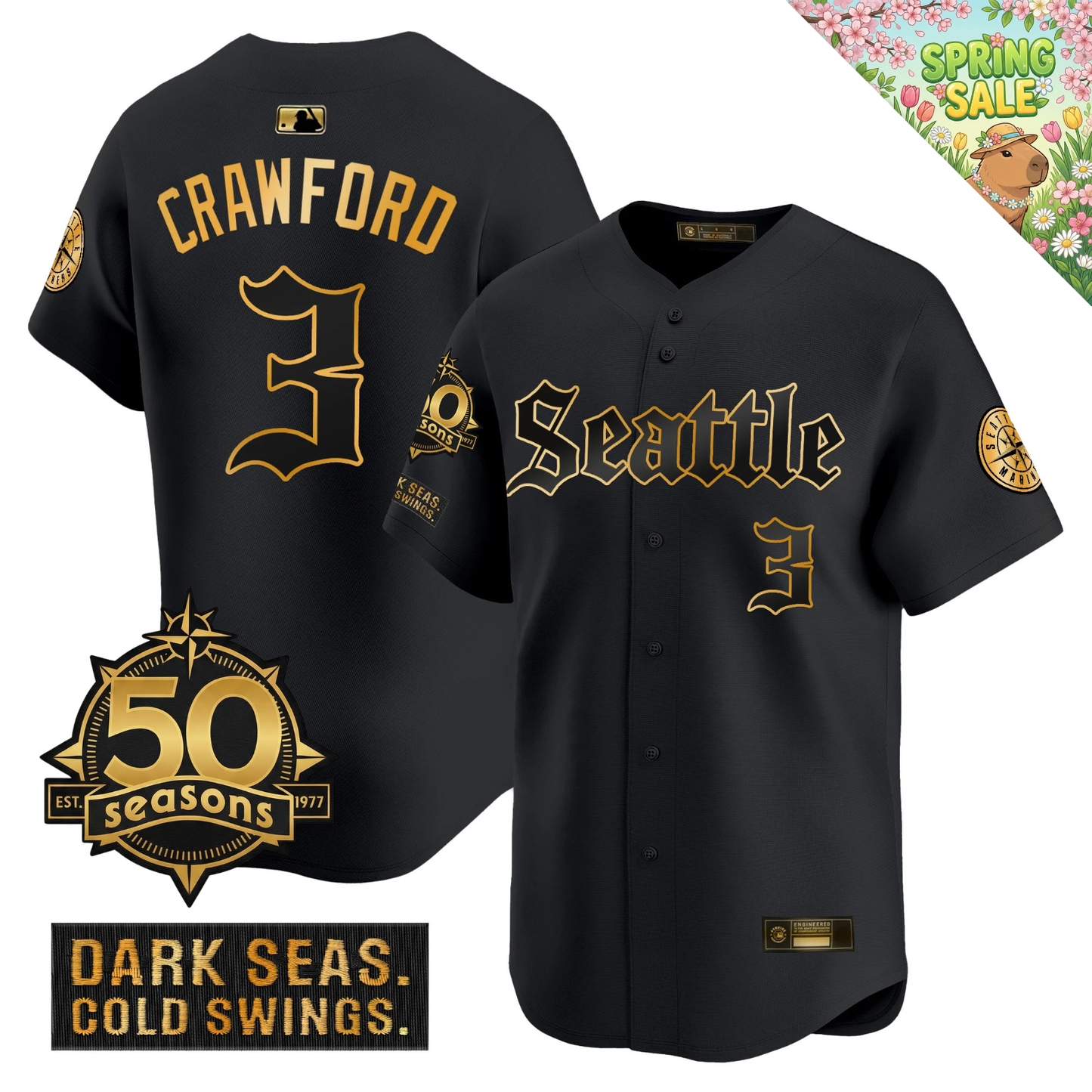 SEA 2026 Vapor Limited Gold Jersey - 50th Anniversary Patch - All Stitched