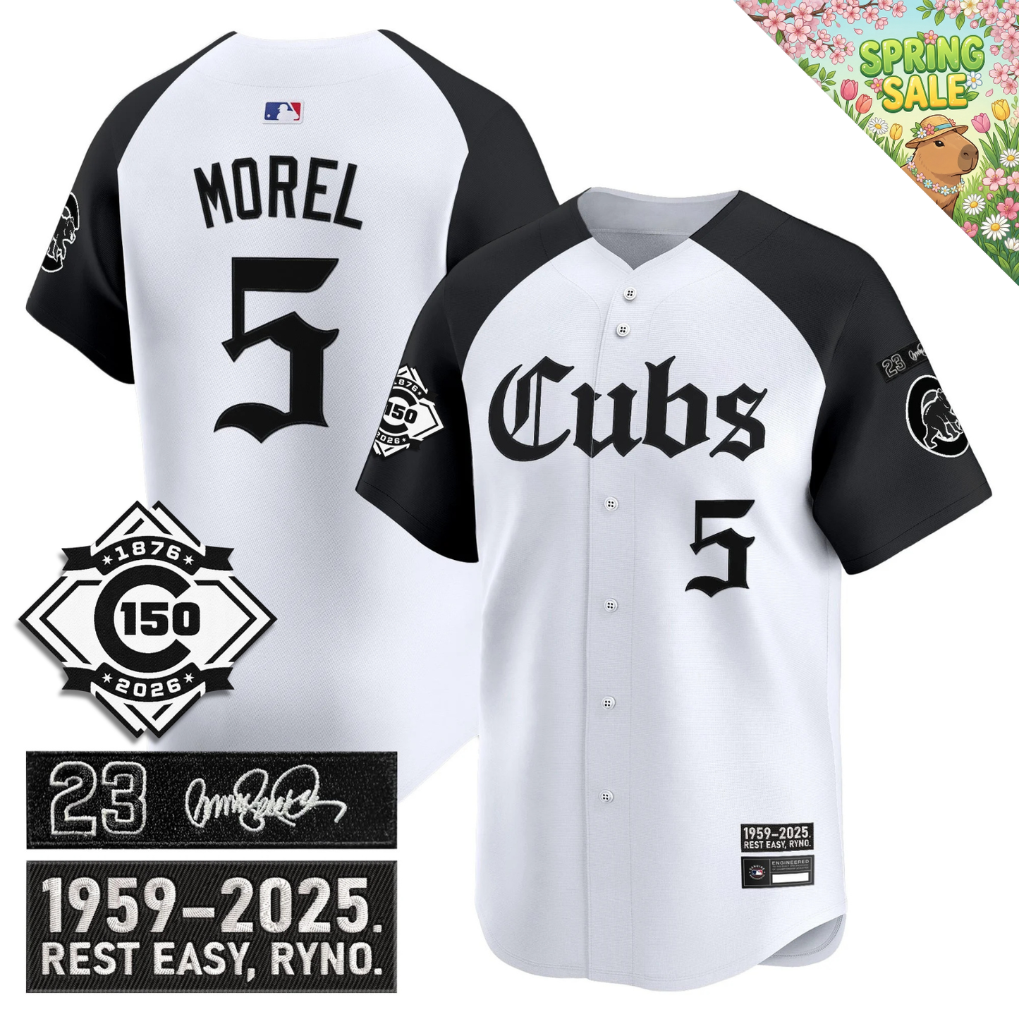 CHC 'Ryne Sandberg Tribute' & 150th anniversary patch Limited Gothic Jersey - All Stitched
