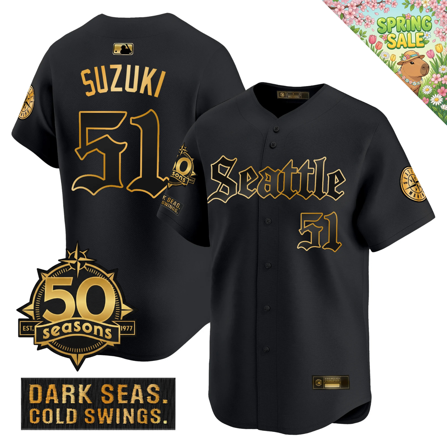 SEA 2026 Vapor Limited Gold Jersey - 50th Anniversary Patch - All Stitched