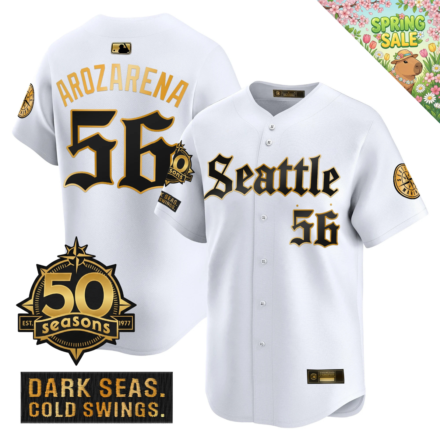 SEA 2026 Vapor Limited Gold Jersey - 50th Anniversary Patch - All Stitched