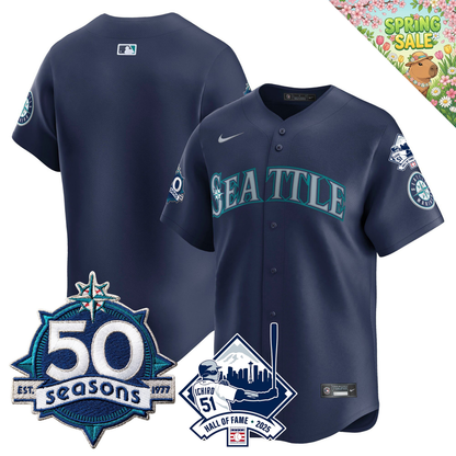 SEA 50 Seasons & Ichiro Number Retirement Patch Limited Jersey - All Stitched