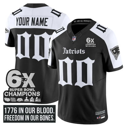 Custom NE ’Gothic Revolution Edition’ 6x Champions Patch Vapor Limited Jersey - All Stitched Alternate