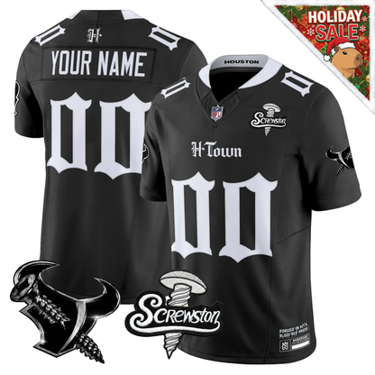 HOU 'Gothic Lone Star Shadows' DJ Screw Edition Vapor Limited Custom Jersey - All Stitched