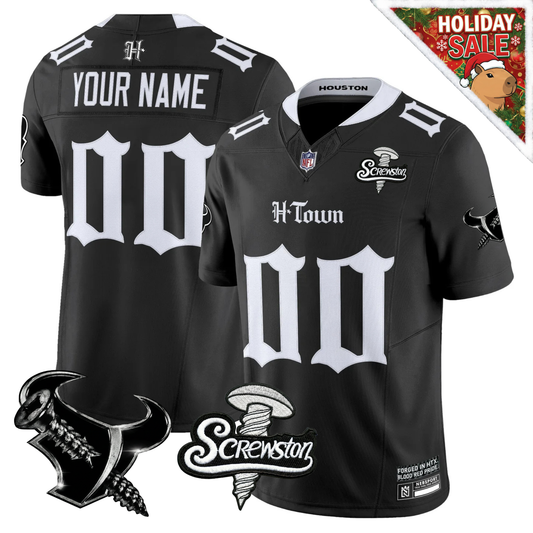 HOU 'Gothic Lone Star Shadows' DJ Screw Edition Vapor Limited Custom Jersey - All Stitched