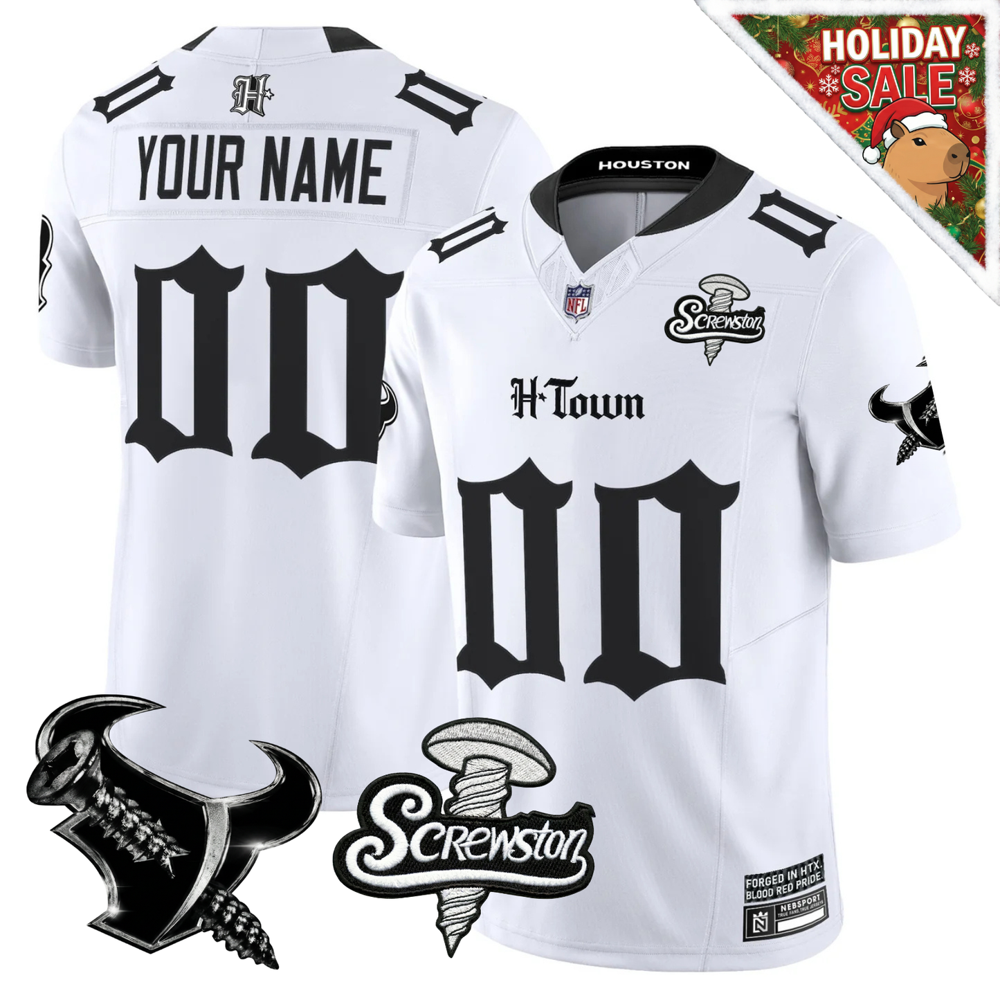 HOU 'Gothic Lone Star Shadows' DJ Screw Edition Vapor Limited Custom Jersey - All Stitched