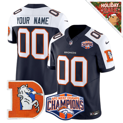 Custom DEN AFC WEST CHAMPIONS Patch Throwback Vapor Limited Jersey - All Stitched