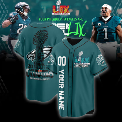 PHI Super Bowl LIX Champions Custom Limited Jersey N3