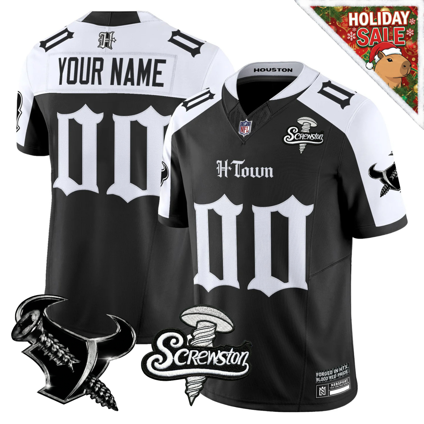 HOU 'Gothic Lone Star Shadows' DJ Screw Edition Vapor Limited Custom Jersey - All Stitched