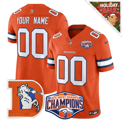 Custom DEN AFC WEST CHAMPIONS Patch Throwback Vapor Limited Jersey - All Stitched