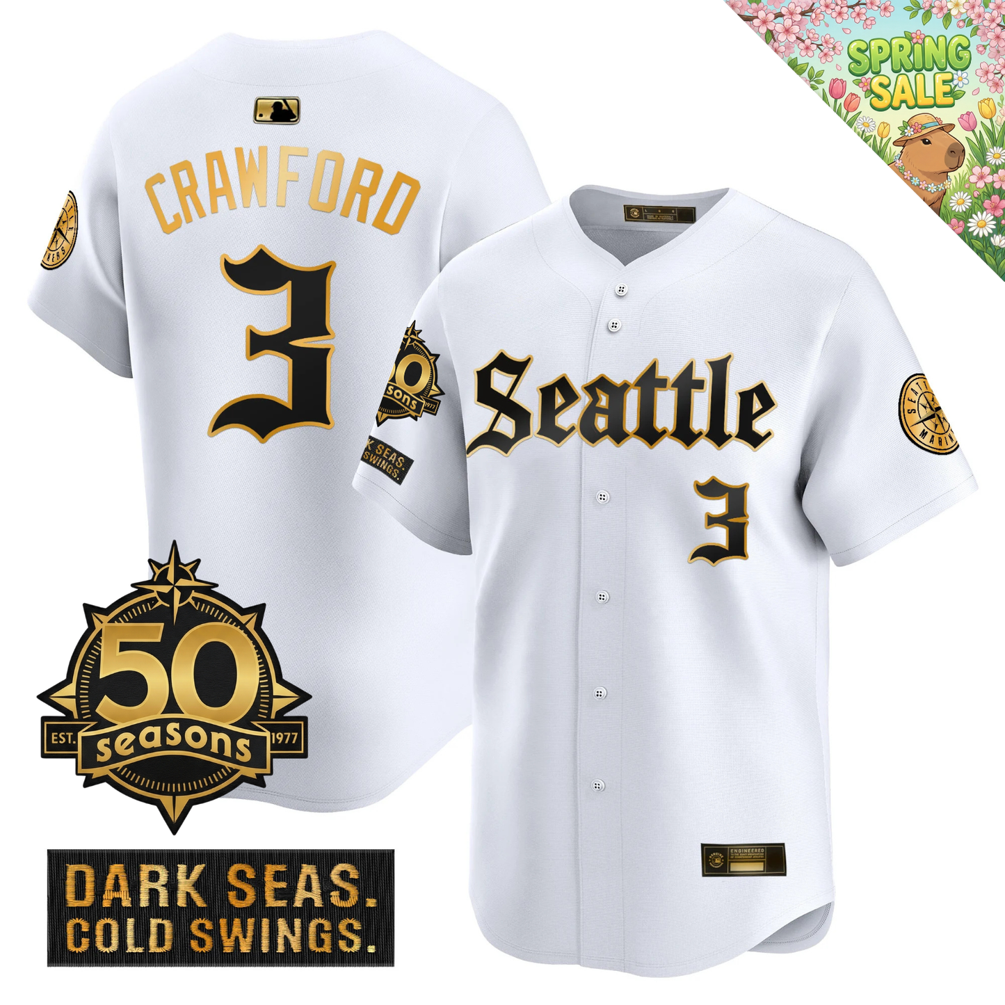 SEA 2026 Vapor Limited Gold Jersey - 50th Anniversary Patch - All Stitched