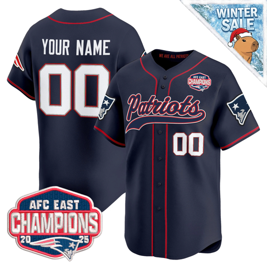 Custom NE 2025 AFC East Champions Patch Vapor Baseball Jersey - All Stitched