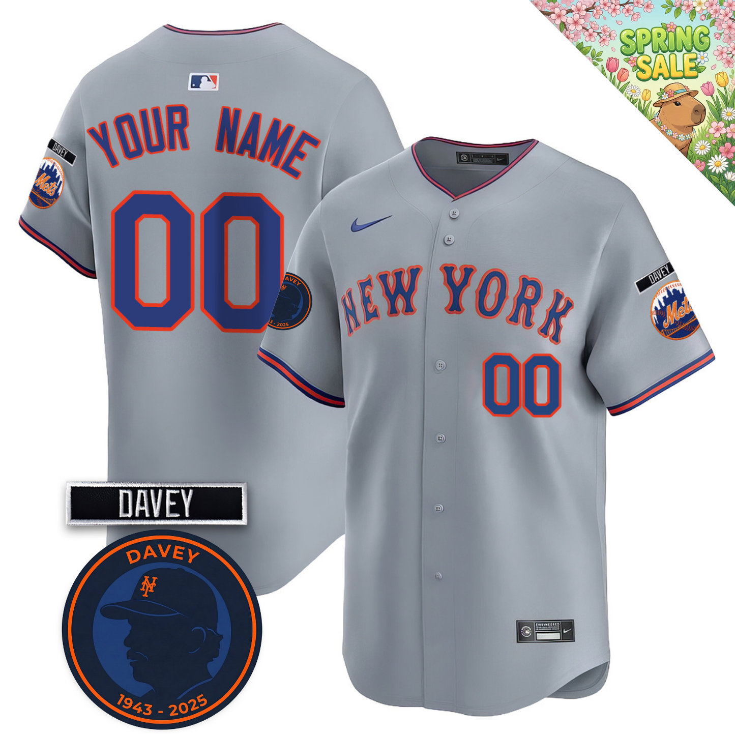NYM 2026 Davey Johnson Memorial Vapor Limited Jersey V2 - All Stitched
