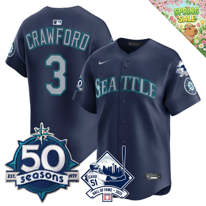 SEA 50 Seasons & Ichiro Number Retirement Patch Limited Jersey - All Stitched