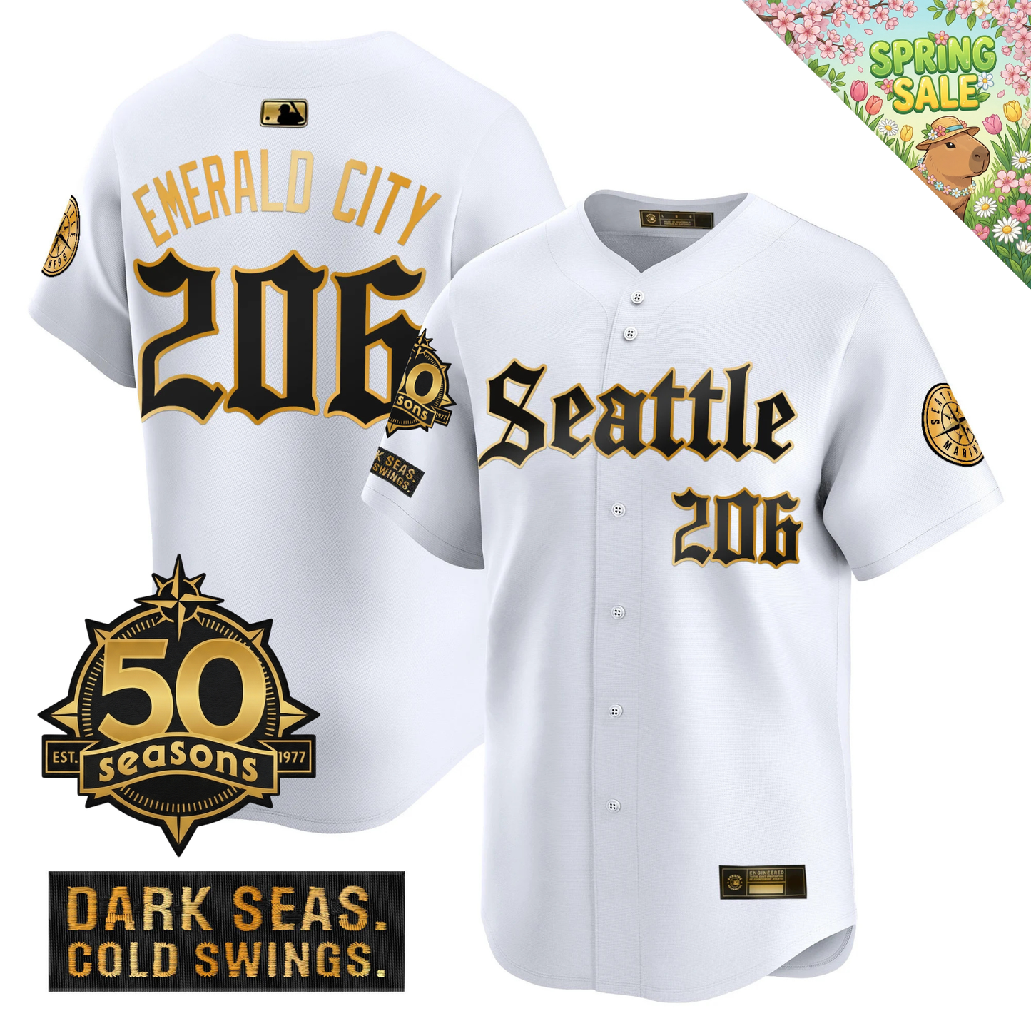 SEA 2026 Vapor Limited Gold Jersey - 50th Anniversary Patch - All Stitched