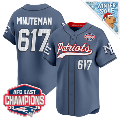NE 2025 AFC East Champions Patch Vapor Baseball Jersey - All Stitched