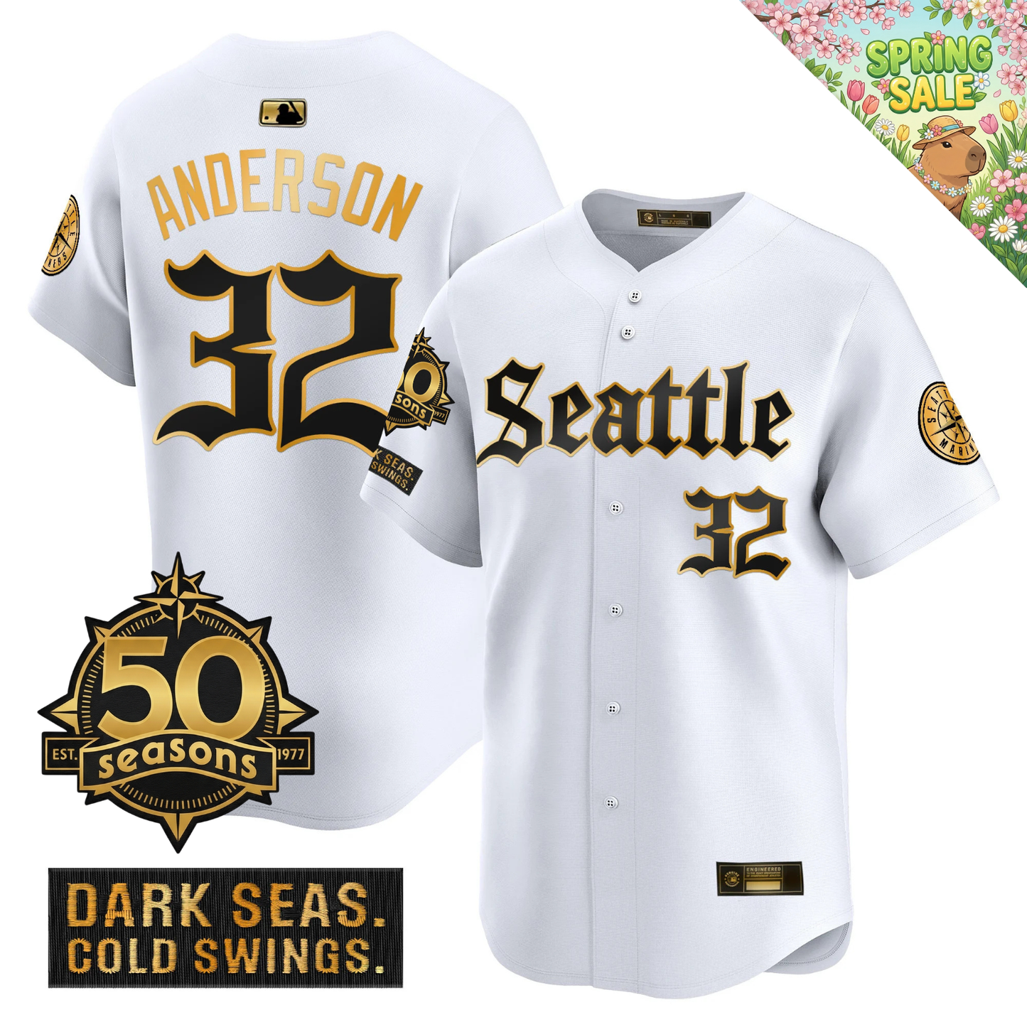 SEA 2026 Vapor Limited Gold Jersey - 50th Anniversary Patch - All Stitched
