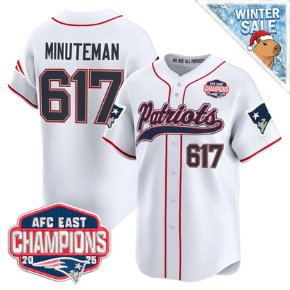 NE 2025 AFC East Champions Patch Vapor Baseball Jersey - All Stitched