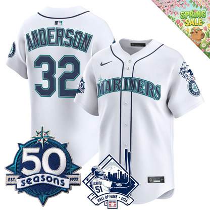 SEA 50 Seasons & Ichiro Number Retirement Patch Limited Jersey - All Stitched