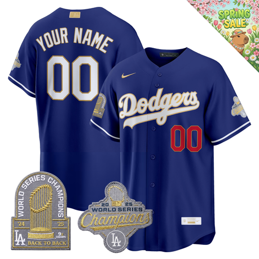Custom LAD "Gold Collection" Premier Limited Jersey - 9X World Series Champions - All Stitched