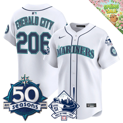 SEA 50 Seasons & Ichiro Number Retirement Patch Limited Jersey - All Stitched