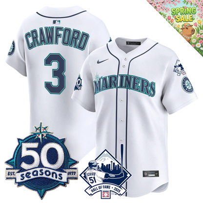 SEA 50 Seasons & Ichiro Number Retirement Patch Limited Jersey - All Stitched