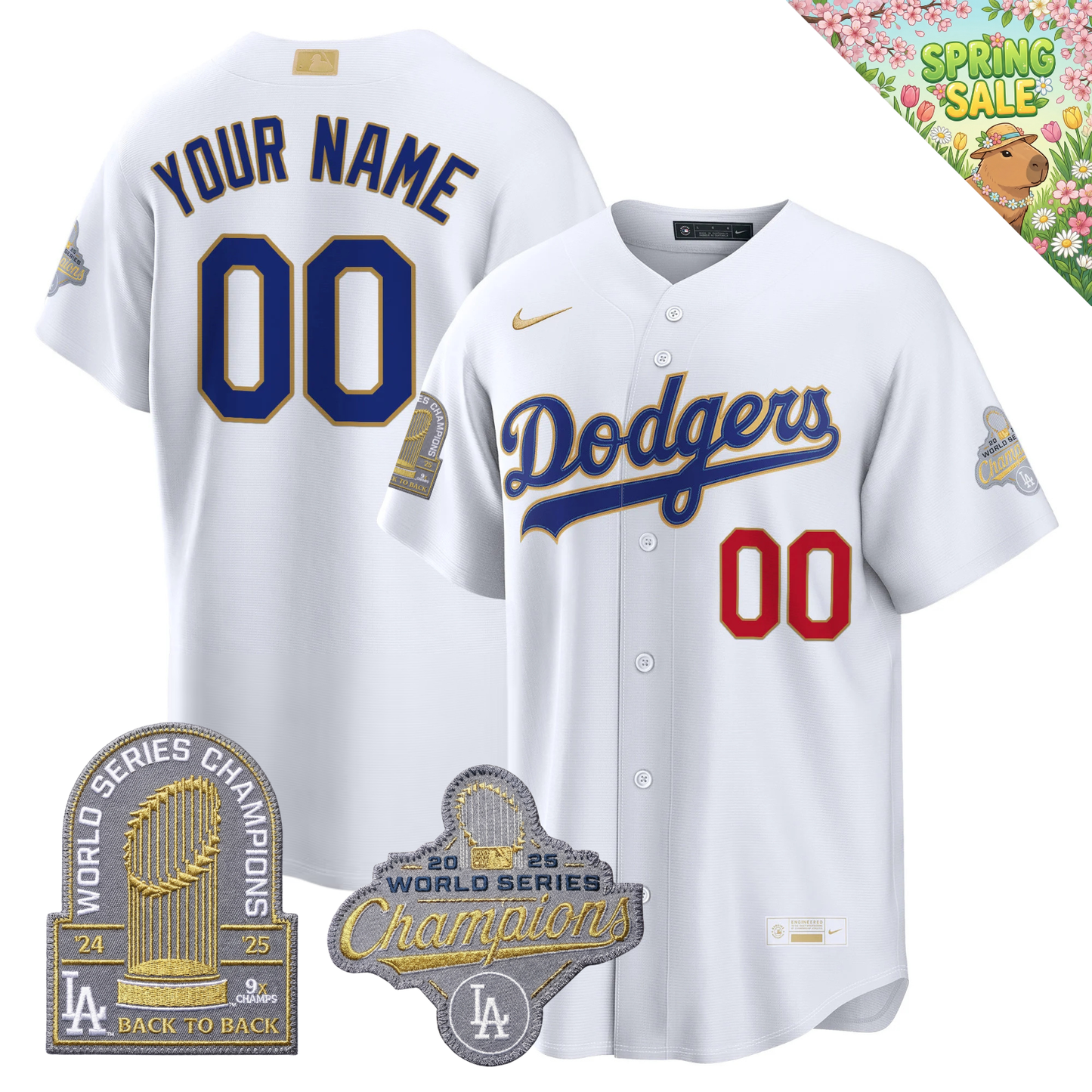 Custom LAD "Gold Collection" Premier Limited Jersey - 9X World Series Champions - All Stitched