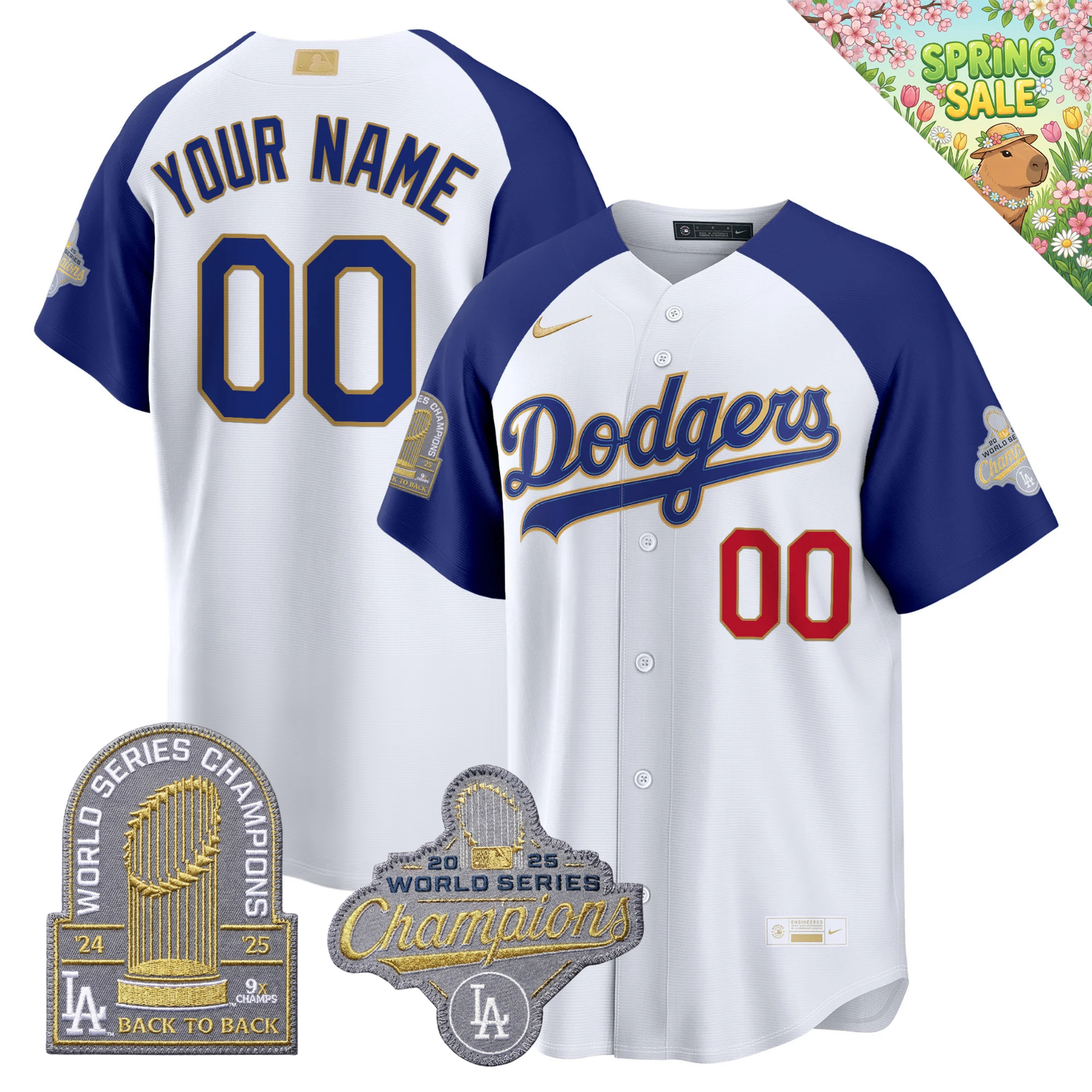 Custom LAD "Gold Collection" Premier Limited Jersey - 9X World Series Champions - All Stitched