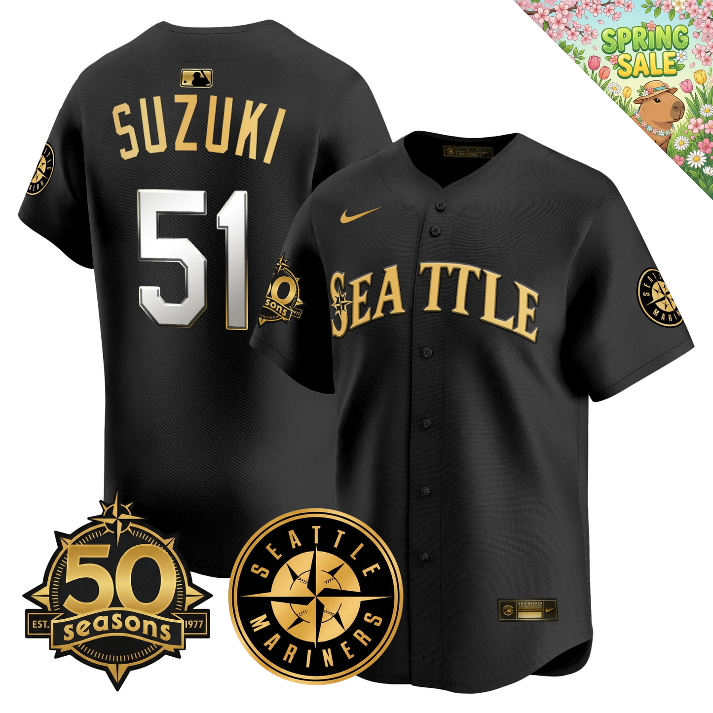 SEA 2026 Vapor Limited Gold Jersey - 50th Anniversary Patch - All Stitched