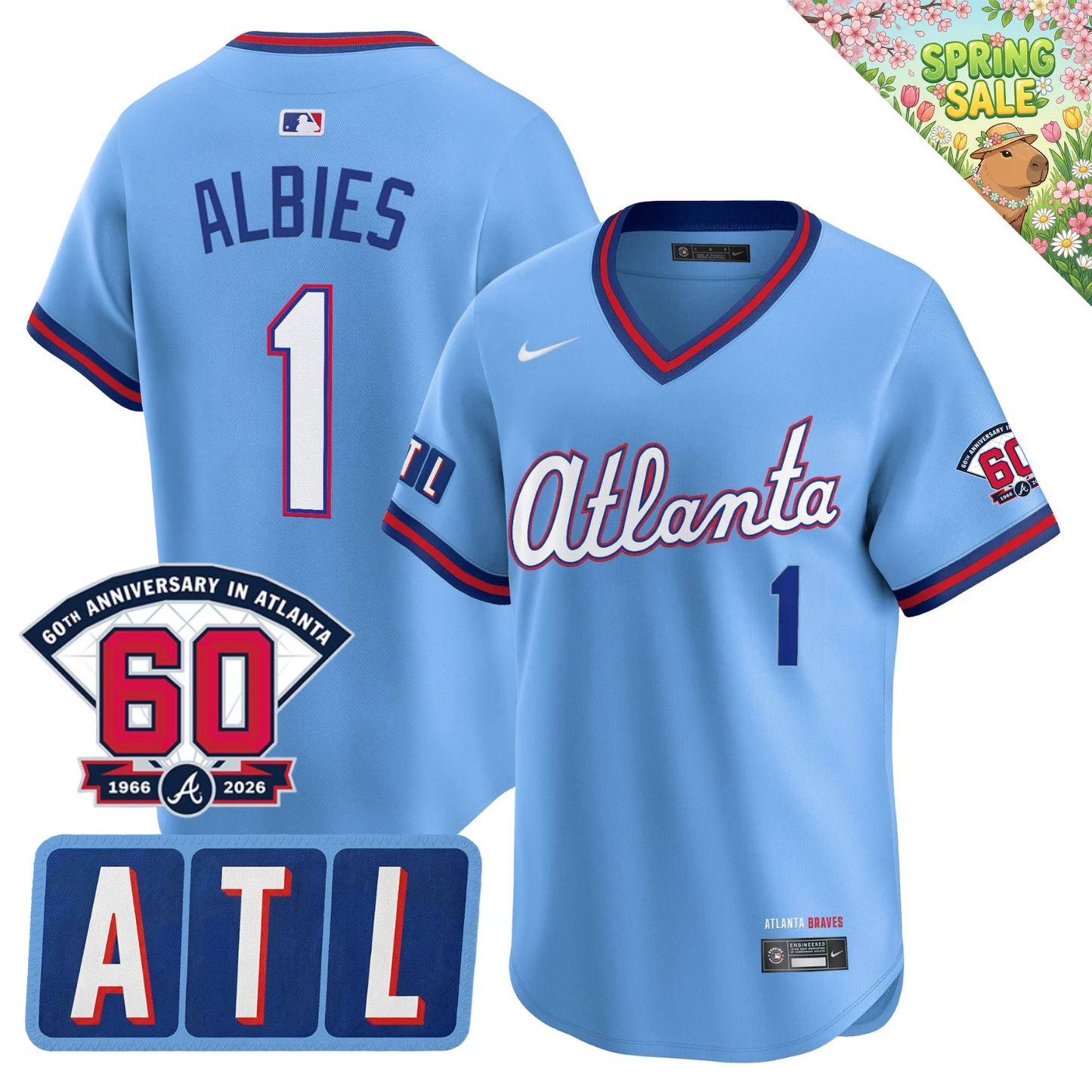ATL 2026 City Connect Limited Jersey - 60th Anniversary Patch - All Stitched