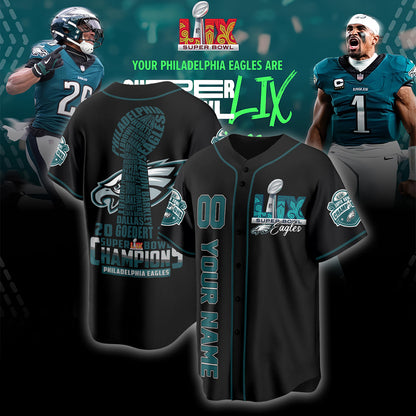 PHI Super Bowl LIX Champions Custom Limited Jersey N3