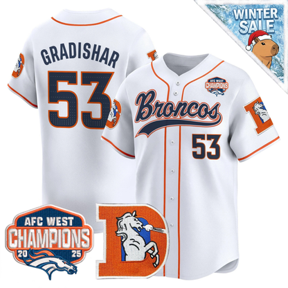 DEN AFC West Champions Patch Throwback Vapor Baseball Jersey - All Stitched