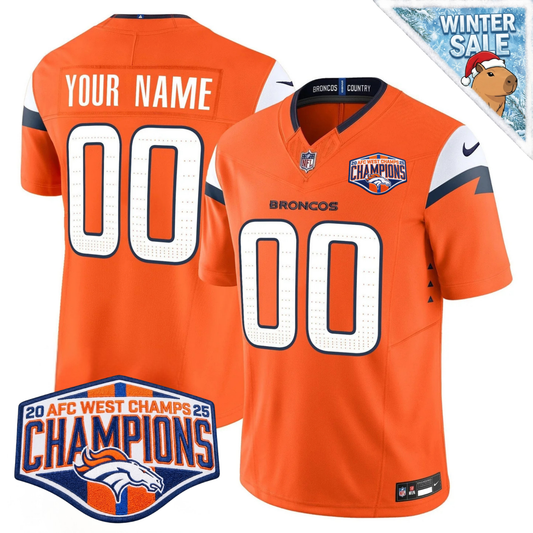 Custom DEN AFC West Champions Patch Vapor Limited Jersey - All Stitched