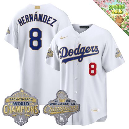 LAD "Gold Collection" Premier Limited Jersey - Back To Back World Series Champions Patch - All Stitched