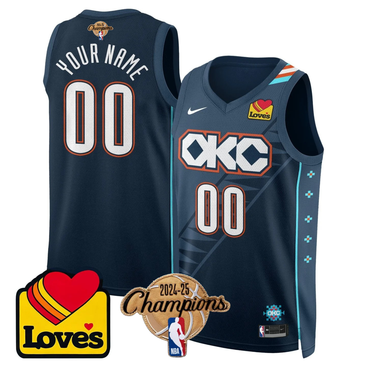 The Thunder 2024-25 Champions Jersey - All Stitched