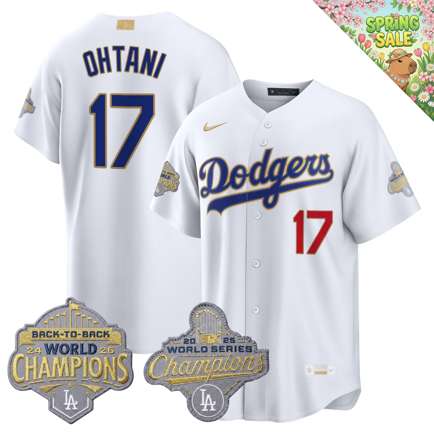 LAD "Gold Collection" Premier Limited Jersey - Back To Back World Series Champions Patch - All Stitched