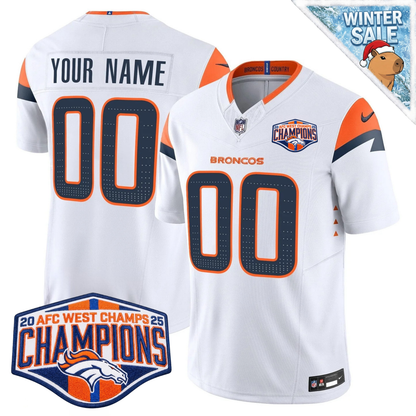 Custom DEN AFC West Champions Patch Vapor Limited Jersey - All Stitched