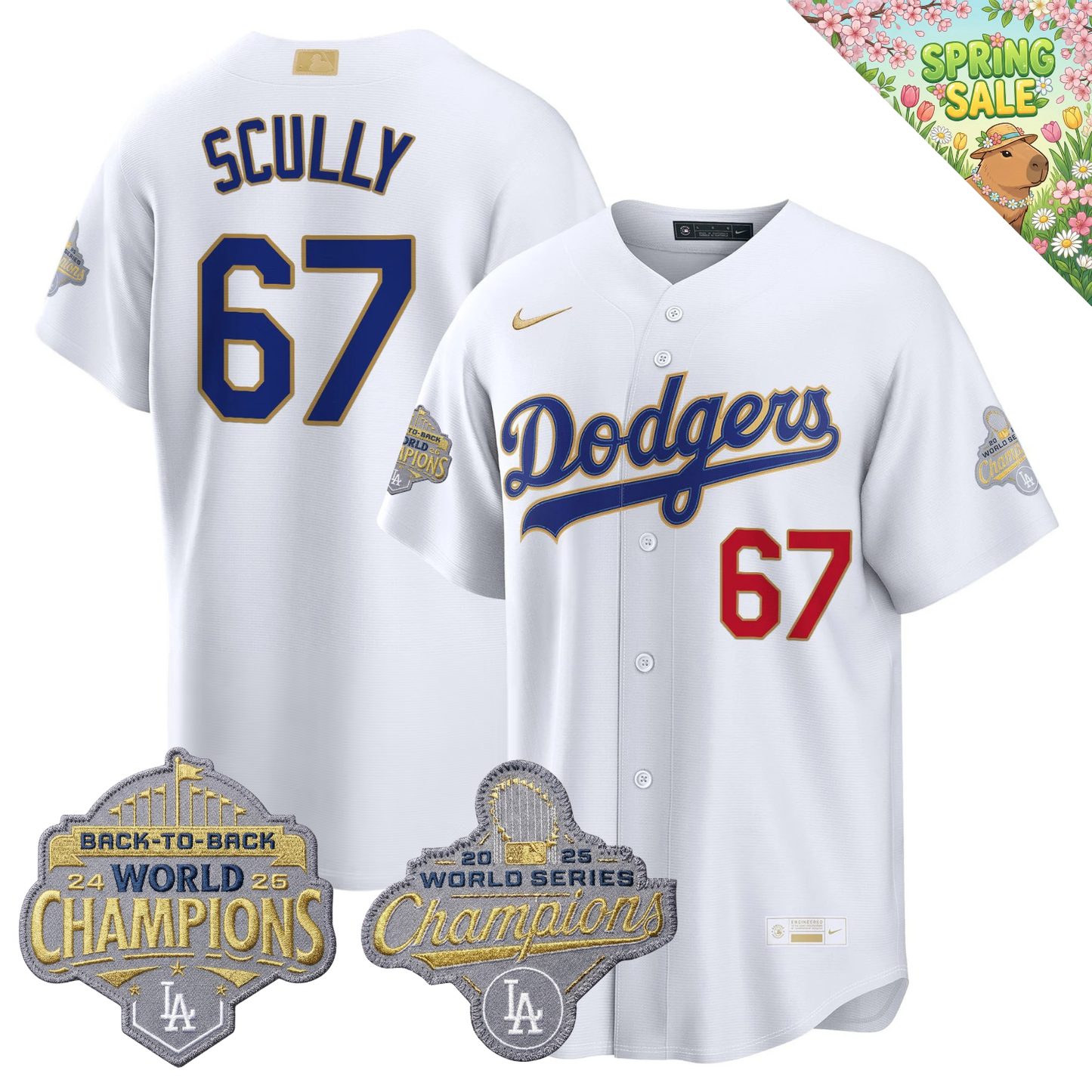 LAD "Gold Collection" Premier Limited Jersey - Back To Back World Series Champions Patch - All Stitched