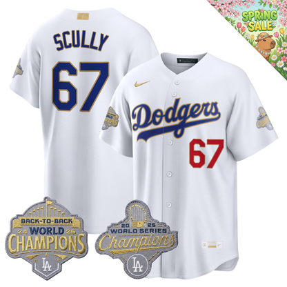 LAD "Gold Collection" Premier Limited Jersey - Back To Back World Series Champions Patch - All Stitched