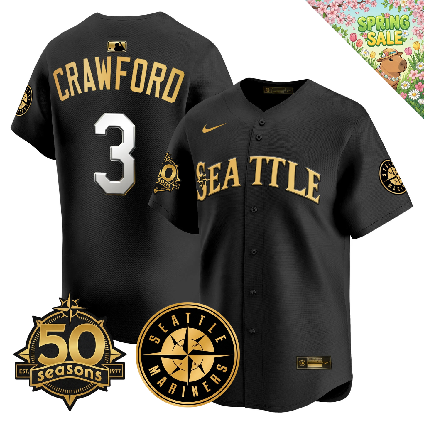 SEA 2026 Vapor Limited Gold Jersey - 50th Anniversary Patch - All Stitched