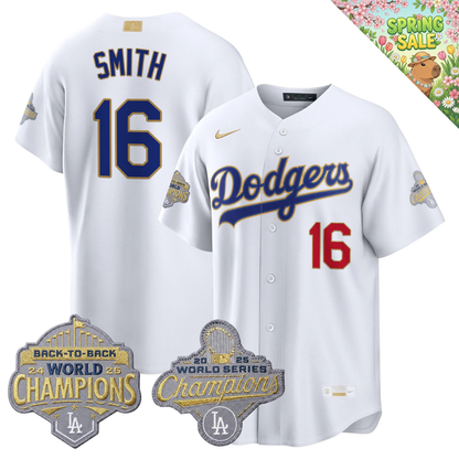 LAD "Gold Collection" Premier Limited Jersey - Back To Back World Series Champions Patch - All Stitched