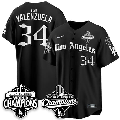 LAD 2025 World Series Champions Vapor Premier Limited Jersey - LA Gothic Edition - All Stitched
