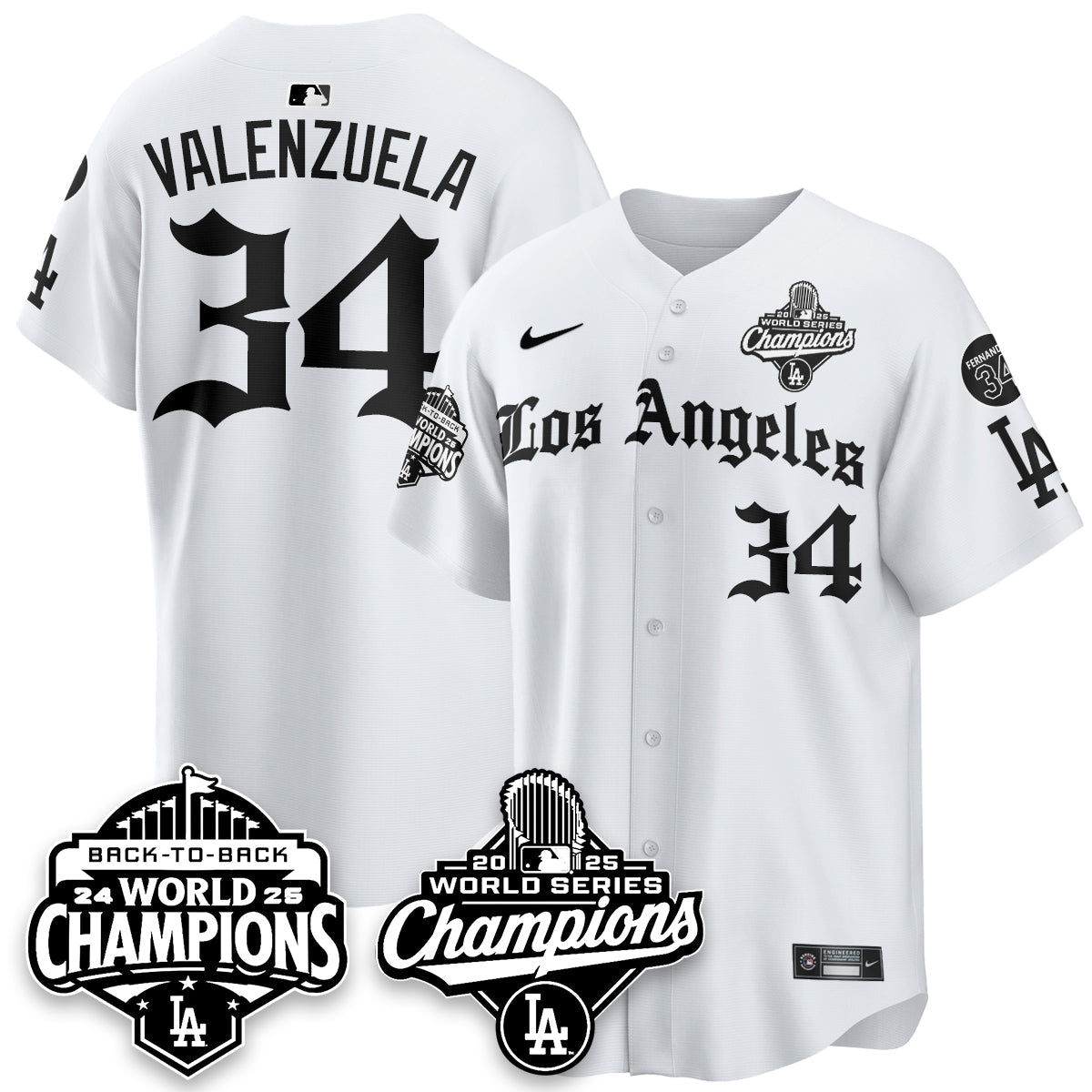 LAD 2025 World Series Champions Vapor Premier Limited Jersey - LA Gothic Edition - All Stitched
