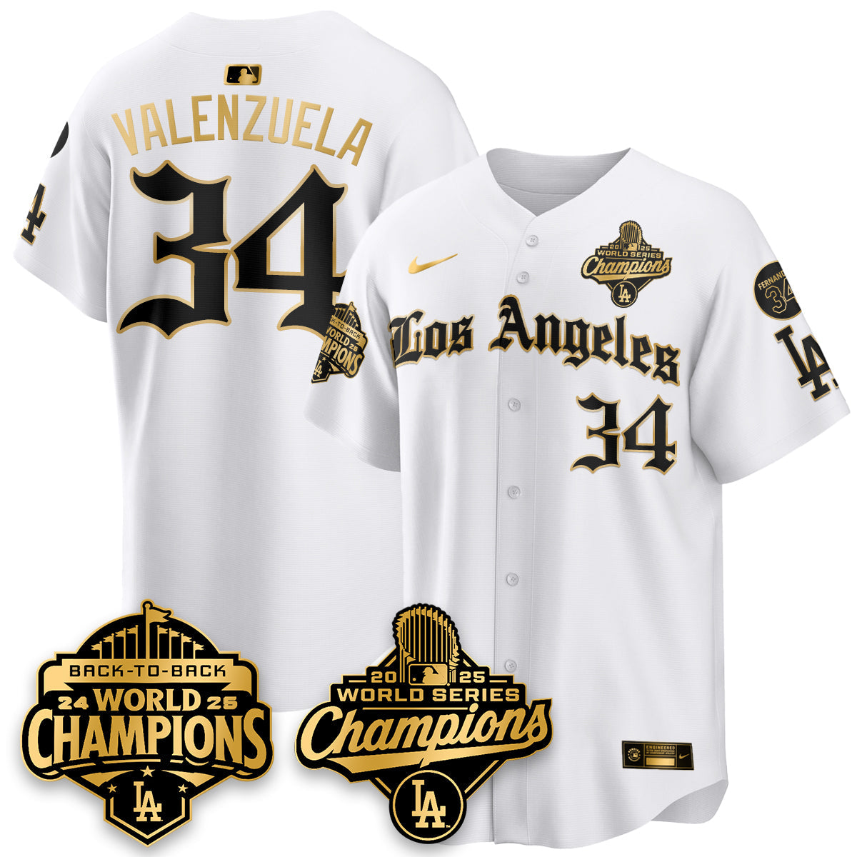 LAD 2025 World Series Champions Vapor Premier Limited Jersey - LA Gothic Edition - All Stitched