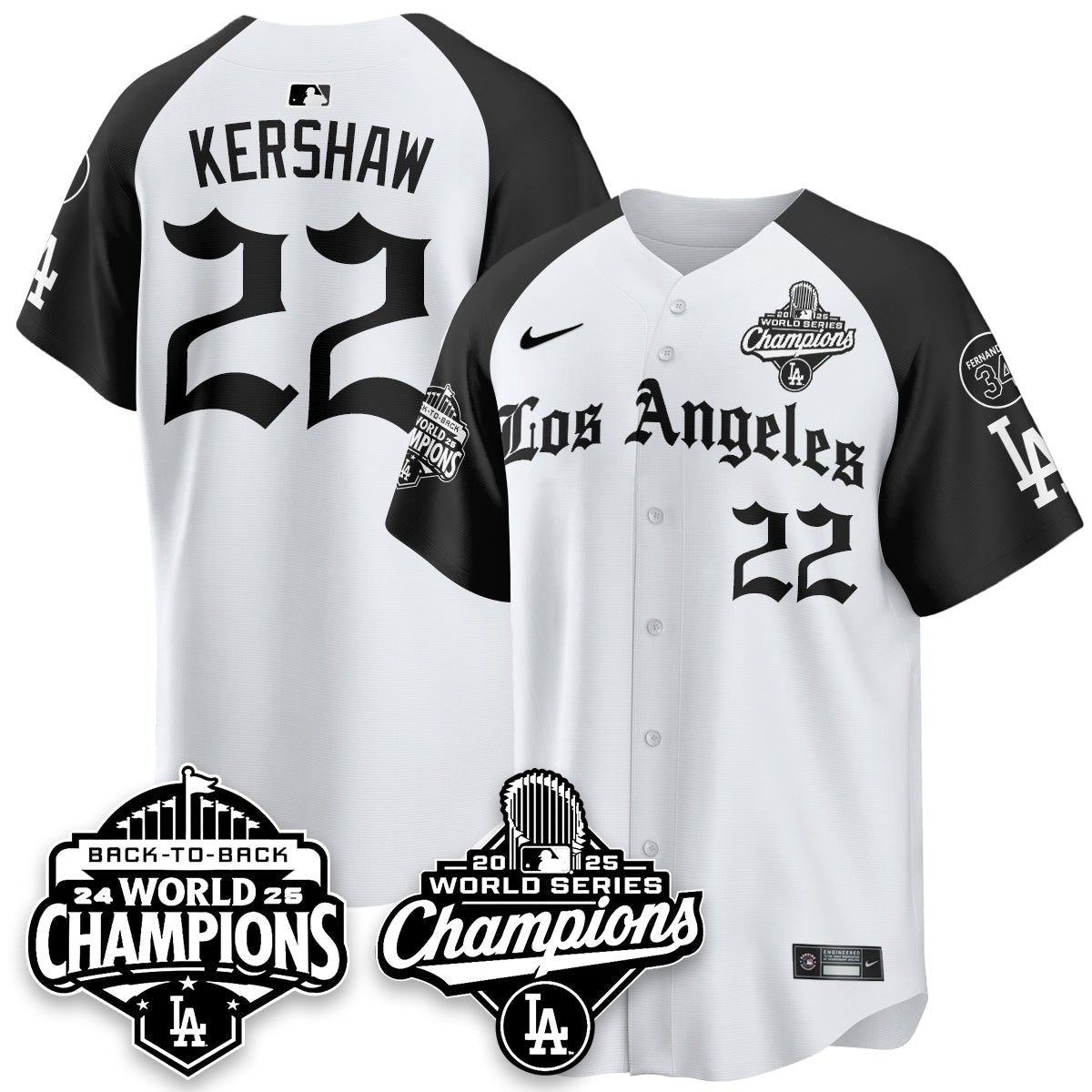 LAD 2025 World Series Champions Vapor Premier Limited Jersey - LA Gothic Edition - All Stitched