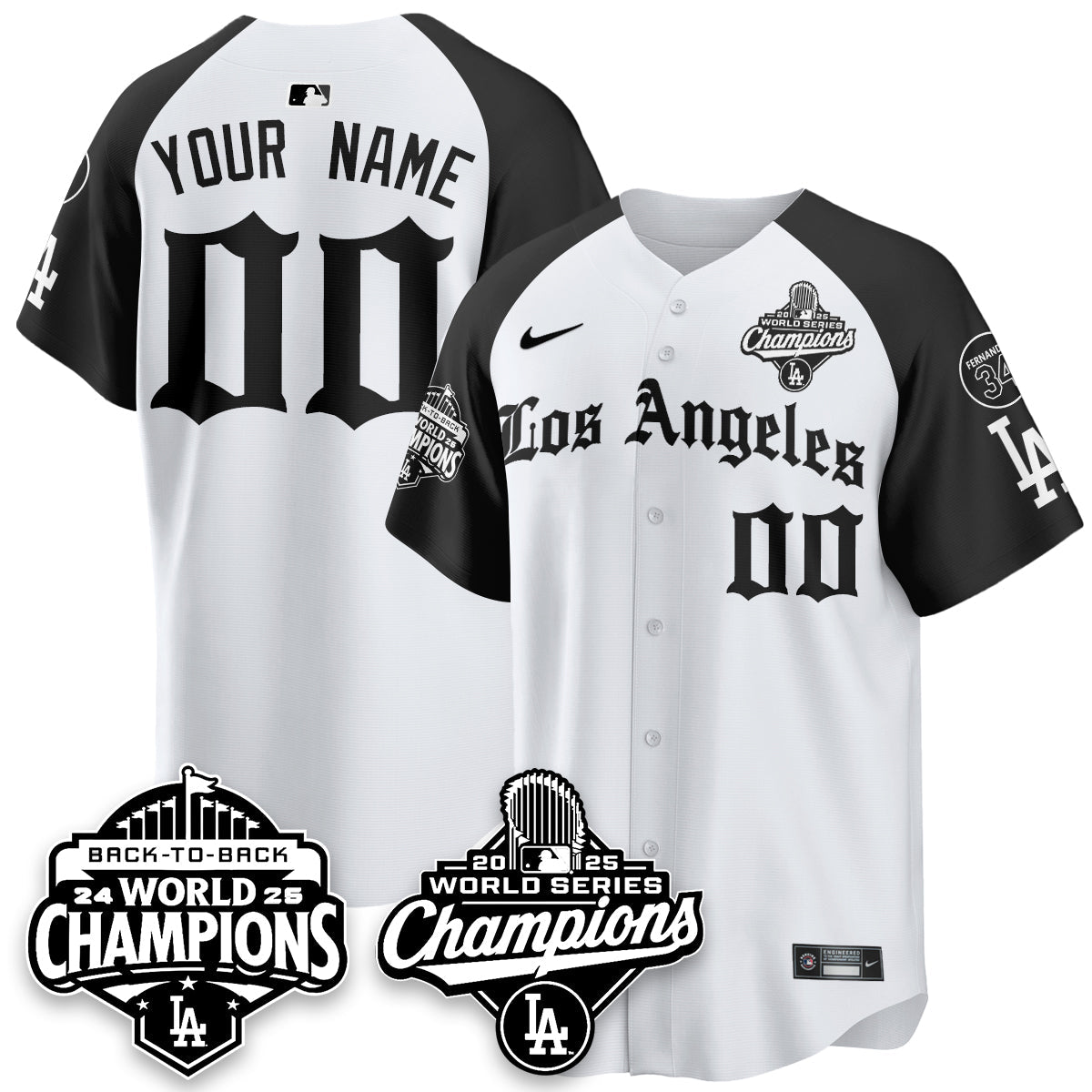 LAD 2025 World Series Champions Vapor Premier Limited Jersey - LA Gothic Edition - All Stitched