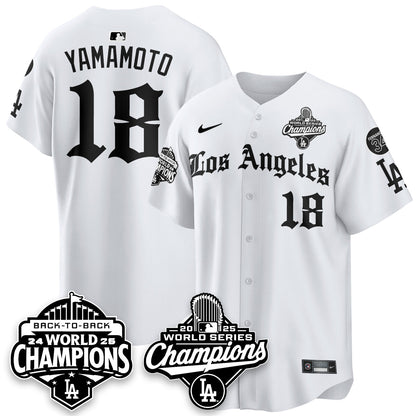 LAD 2025 World Series Champions Vapor Premier Limited Jersey - LA Gothic Edition - All Stitched